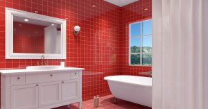 Rotes Badezimmer | Immobilienwert